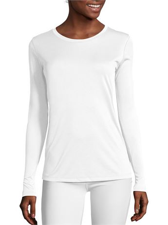 SIZE: XL Hanes Cool-DRI Women's Performance Long-Sleeve T-Shirt, X-large, White