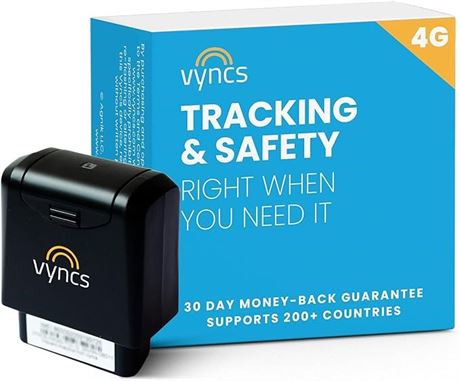 Vyncs - GPS Tracker for Vehicles, [No Monthly Fee], 4G LTE, Vehicle Location,