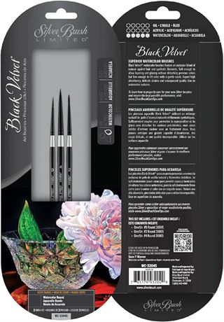 Silver Brush Limited 3204S Black Velvet Round Watercolor Brushes