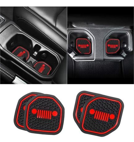 Auovo Auto Cup Holder Inserts Coaster Fit for 2018 -2022 Wrangler JL JLU