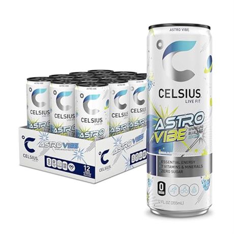 CELSIUS Sparkling Astro Vibe, Functional Essential Energy Drink, PACK OF 12