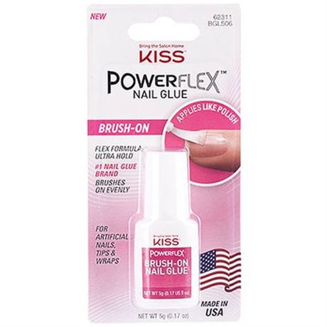 Kiss PowerFlex™ Brush-on Nail Glue 0.17 Oz TRANSPARENT