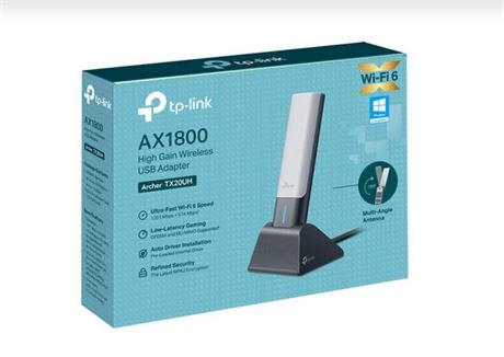 TP-Link Archer Wireless AX1800 Wi-Fi 6 High Gain Adapter (TX20UH)