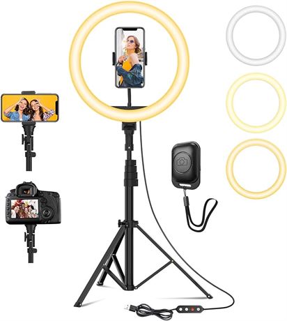 YOHOOLYO 12" Ring Light with Stand and Phone Holder Selfie Ring Light for Makeup