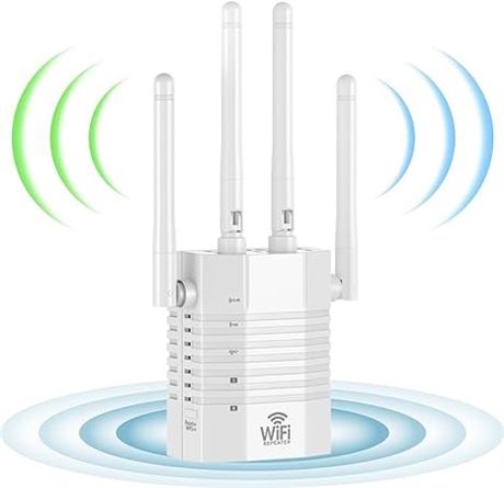 WiFi Extender, 1200Mbps Dual Band 2.4G/5G Wireless Internet Repeater and Signal