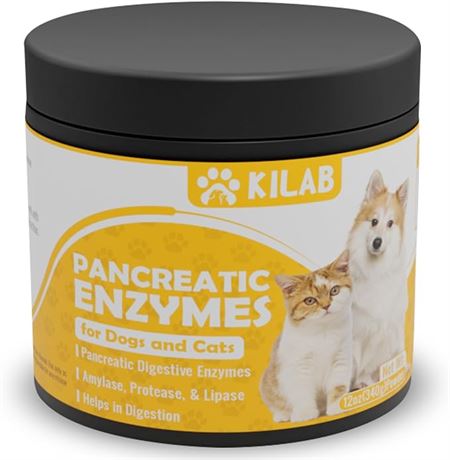 Pancreatic Enzymes for Dogs - Kilab - Pancreatin for Dogs and Cats - Pancreatic