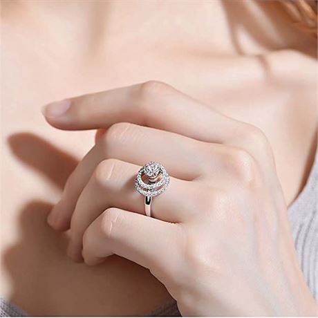 Spinner Rings Woman Band Ring Fidget Anxiety Adjustable Rings Engagement Ring Gi