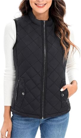 M, Xeoxarel Women's Quilted Vest, Puffer Padded Gilet