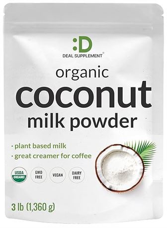 3 lb (1360 g)- Unsweetened Organic Coconut Milk Powder, 3lbs – Dairy Free Creame