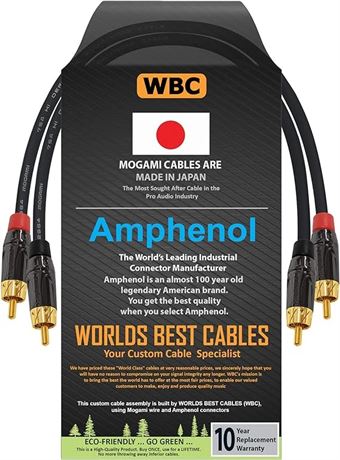 1 Foot – High-Definition Audio Interconnect Cable Pair Custom