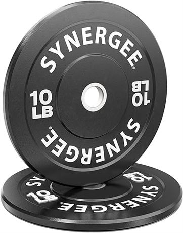Set of 2 (10 lb) - Synergee Bumper Plates Weight Plates Strength Conditioning Wo