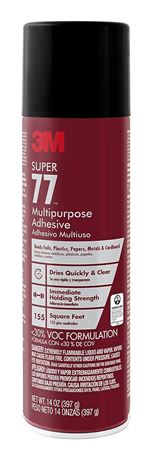 3M Super 77 Multipurpose Spray Adhesive, Low VOC, 14 oz - Pack of 8