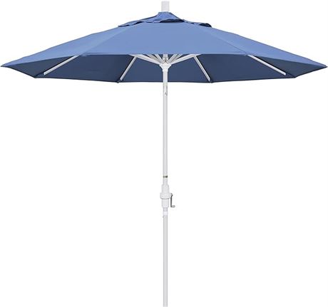 California Umbrella GSCU908170-F26 9' Round Aluminum Market Umbrella, White Pole