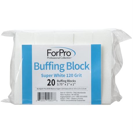 ForPro Super White Buffing Block, 20 Count