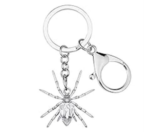 DALANE Alloy Gold Silver Plated Rhinestone Spider Keychains Car Key Ring Insects