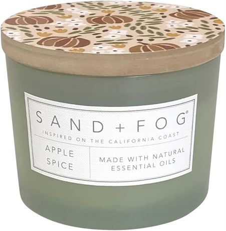 Sand + Fog Scented Candle - Apple Spice - Additional Scents & Sizes - 100% Cotton Lead-Free Wick - Luxury Air Freshening Jar Candles - Perfect Home Decor - 12oz, Orange