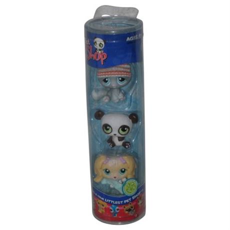 Littlest Pet Shop Winter 3-Pack (2006) Dog Panda & Cat Toy Figure Set #175/176/1