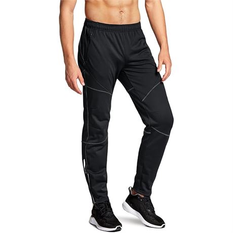 3XL - Mens Thermal Windproof Cycling Pants, Fleece Lined Outdoor Bike Pants