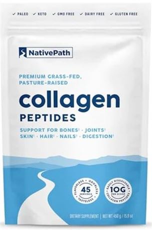 NativePath Collagen Peptides Protein - Hydrolyzed Type 1 & 3 Collagen Powder for