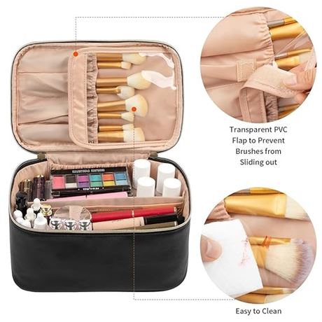 OCHEAL Makeup Bag, Portable Cosmetic Bag, Large Capacity Travel Makeup Case