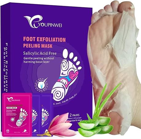 Foot Peel Mask 2+1 Packs with Hydrating Feet Mask Gift, YOUPINWEI Foot Peeling