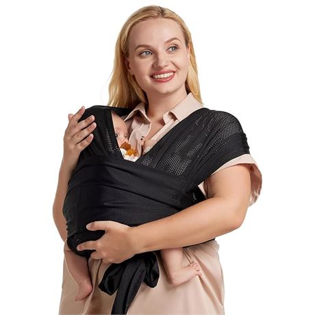 M, Momcozy Adjustable Buckle Baby Wrap Carrier Cooling Air-Mesh