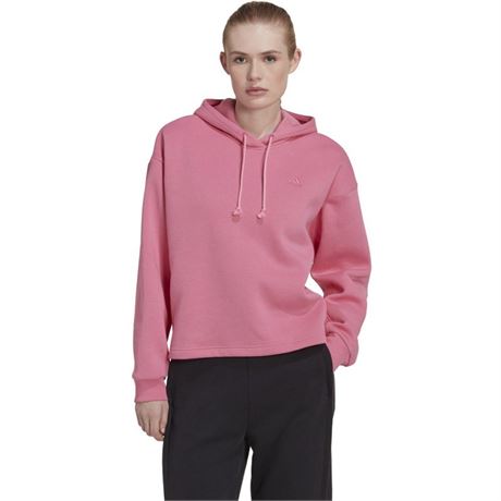Small, Adidas Women’s Badge of Sport All Season Fleece Hoodie Pink Bright, Small