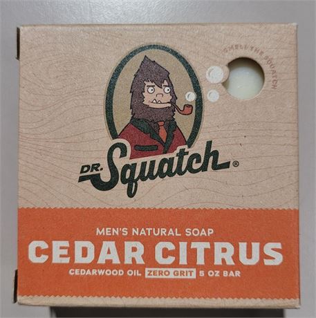 Dr. Squatch men's natural soap Cedar Citrus  5 oz New in Box