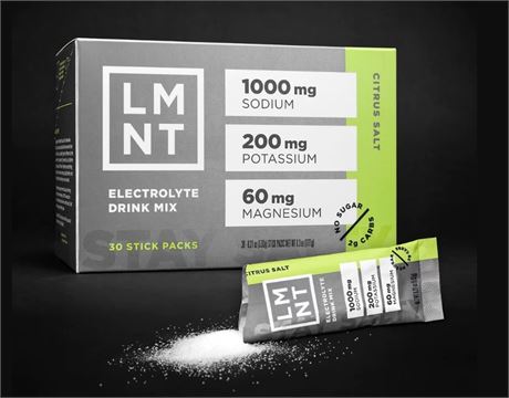 LMNT Keto Electrolyte Powder Packets  |Citrus Salt | 30 Stick Packs