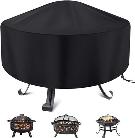 FEIERYA Fire Pit Cover Round for Fire Pit 22- 34 Inch, Waterproof Outdoor FirePi