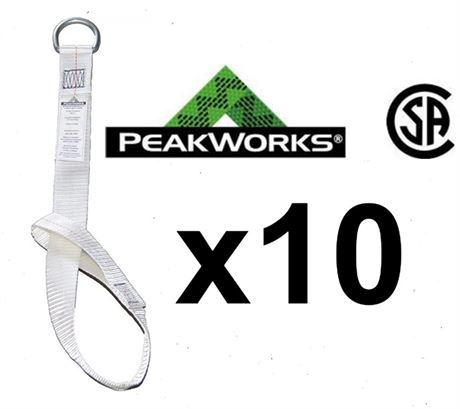 Lot of 10- Peakworks Anchor Slings, 5000 lbs Break Strength, CSA Approved