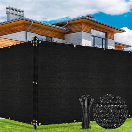 5 x 50ft - Duerer Privacy Fence Screen Black Covering Chain Link Fence Heavy Dut