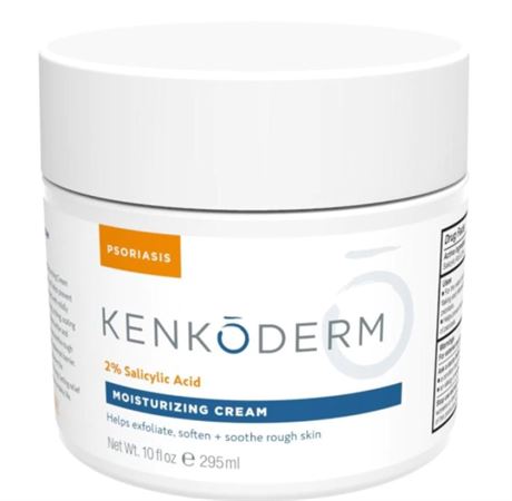 10 oz Jar - Kenkoderm Psoriasis Moisturizing Cream with 2% Salicylic Acid