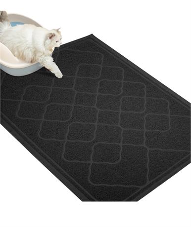 Heeyoo Cat Litter Mat 36 inch, Black