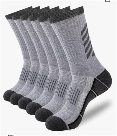 COOVAN Mens Athletic Crew Socks Moisture Wicking Heavy Duty Cushioned Work Socks