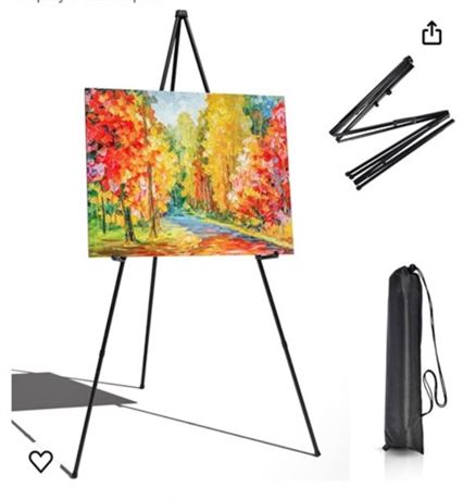 63 Inches Portable Artist Easel Stand - Black Picture Stand Painting Easel with