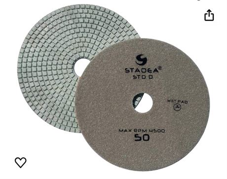 Stadea PPW251B Diamond Polishing Pad 7 Inch Grit 50 For Marble Concrete Stones T
