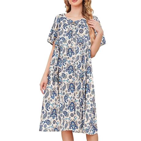 3XL, UDFORSK Moo Moo Nightgown House Dresses For Women With Pockets Duster