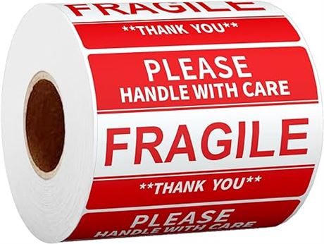 Anylabel 3 x 2 inch Handle with Care Fragile Thank You Warn...