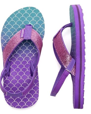 US 12-13 - WateLves Girls & Boys Kids Flip Flop Summer Slide Sandals Slip on