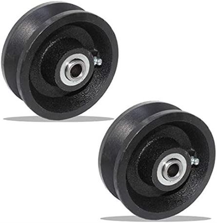 Bobco Metals 4" X 2"-1/2" Cast Iron V Groove Wheel - Roller Bearing Residential