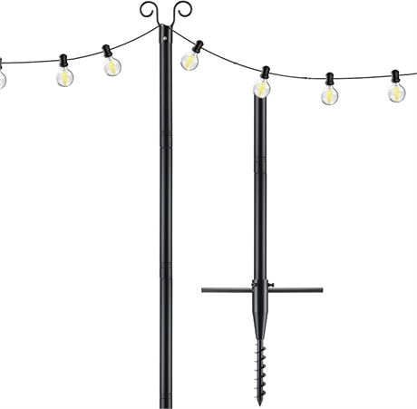 HOME COMPOSER String Light Poles for Outside - Heavy Duty Poles for Outdoor Str