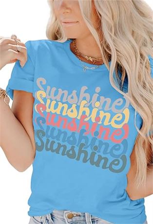 SIZE: XL INFITTY Womens Funny Letters Print T Shirts Short Sleeve Shirts Cute Su