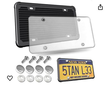 Aootf License Plate Protector-Clear Novelty Plate Cover with Silicone License Pl