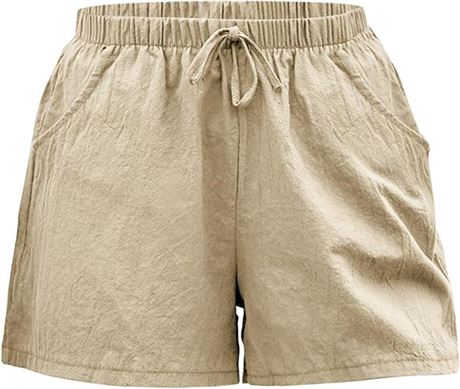 XL,LuBanPao plus Size Swim Shorts for Women Women Solid High Waist Cotton And Li
