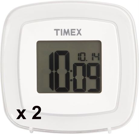 SDI Technologies T104W Color Changing Dual Alarm Clock, White - Lot of 2 pcs