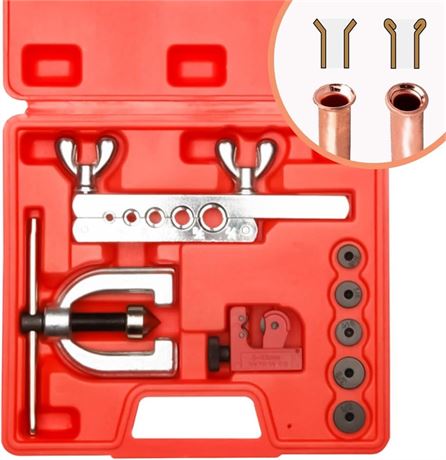Auto Double Flaring Tool Kit Copper Aluminum Brake Line and Brass Tubing Tools