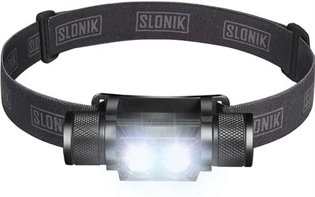 SLONIK Headlamp Rechargeable - 1000 Lumen LED USB Rechargeable Headlight