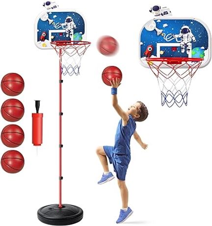 Adjustable Height 3.7 - 7 ft - Eaglestone Mini Basketball Hoop with Electronic S
