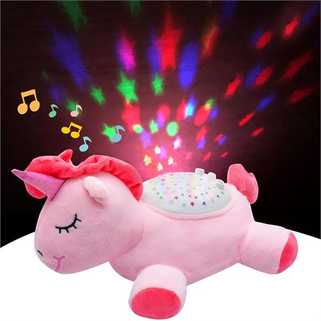 Baby Sleep Soothers | White Noise Machine Baby,Unicorn Plush Toys Night Light -